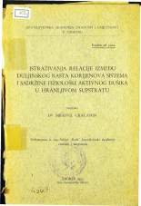 MIHOVIL GRAČANIN
ISTRAŽIVANJA RELACIJE IZMEĐU DULJINSKOG RASTA KORIJENOVA SISTEMA I SADRŽINE FIZIOLOŠKI AKTIVNOG DUŠIKA U HRANLJIVOM SUPSTRATU
1932