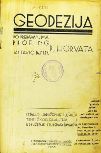 P. HORVAT
GEODEZIJA
1933