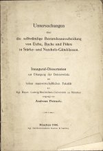 Andreas Petraèiæ
Untersuchungen über die selbständige Bestandesausscheidung von Eiche, Buche und Föhre in Stärke- und Nutzholz-Güteklassen.
Inaugural-Dissertation zur Erlangung der Doktorwürde
1908