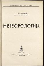 Pavle Vujević
METEOROLOGIJA
1948