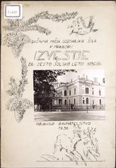 DRŽAVNA NIŽJA GOZDARSKA ŠOLA V MARIBORU
IZVESTJE ZA ŠESTO ŠOLSKO LETO 1935/36
1936