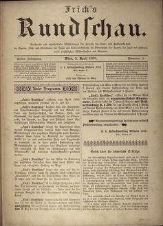 ur. Felix von Thümen iu Görz
Frick´s Rundschau
1886