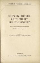 ur. H. Leibundgut
SCHWEIZERISCHE ZEITSCHRIFT FÜR FORSTWESEN
1954